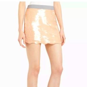 BcbgMaxazria sequin mini skirt with scallop hem